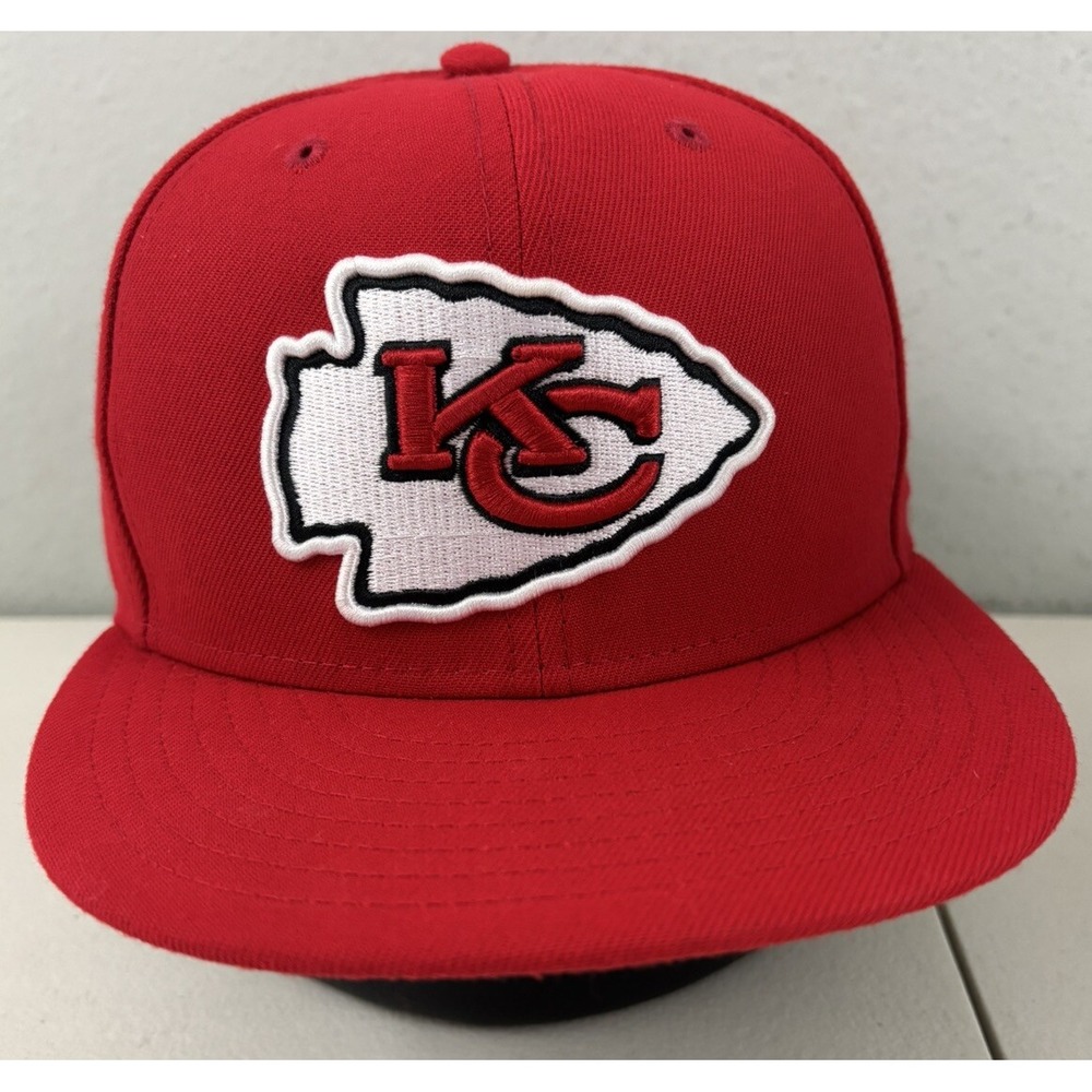 Kansas City Chiefs New Era 59fifty Fitted Hat Cap Red Size 7 1/4 NFL Football
